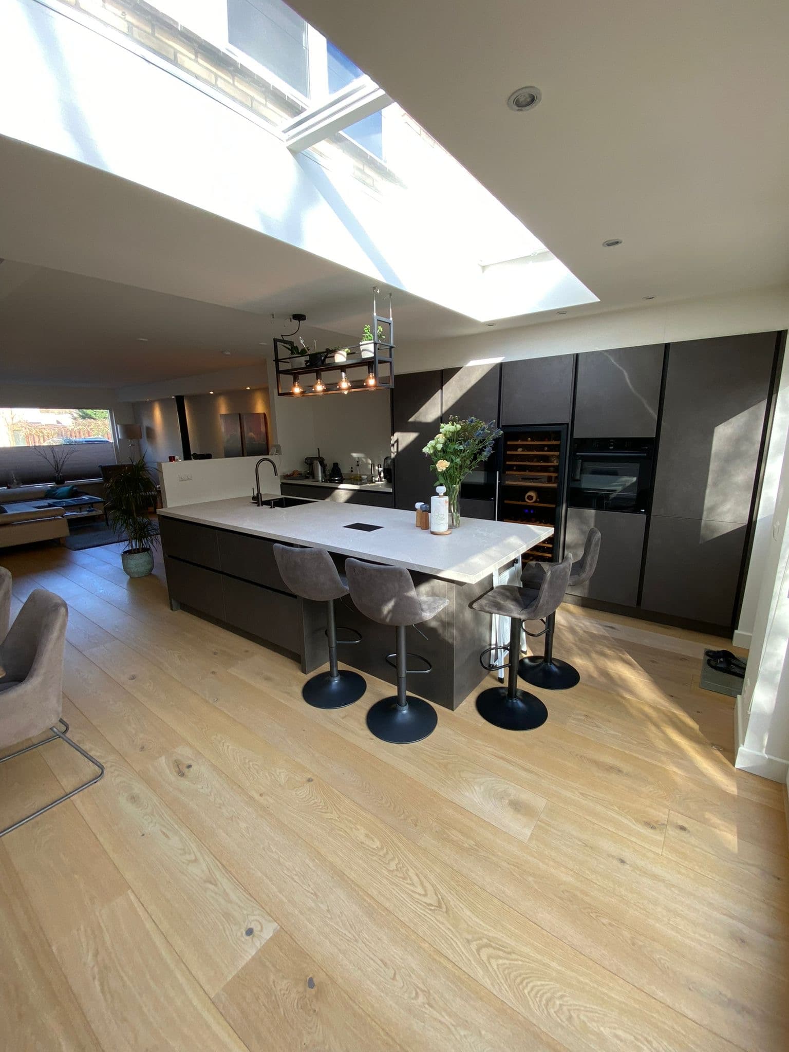 Moderne keuken — Betonlook stuc, Bilthoven